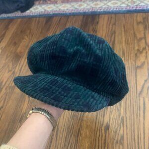Very cool handmade The Hat People green corduroy hat one size